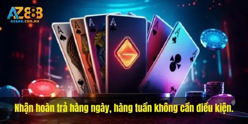 Nhận hoàn trả hàng ngày, hàng tuần không cần điều kiện.